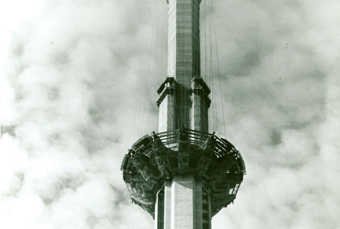 Construction of the CN Tower’s main pod begins in August 1974.