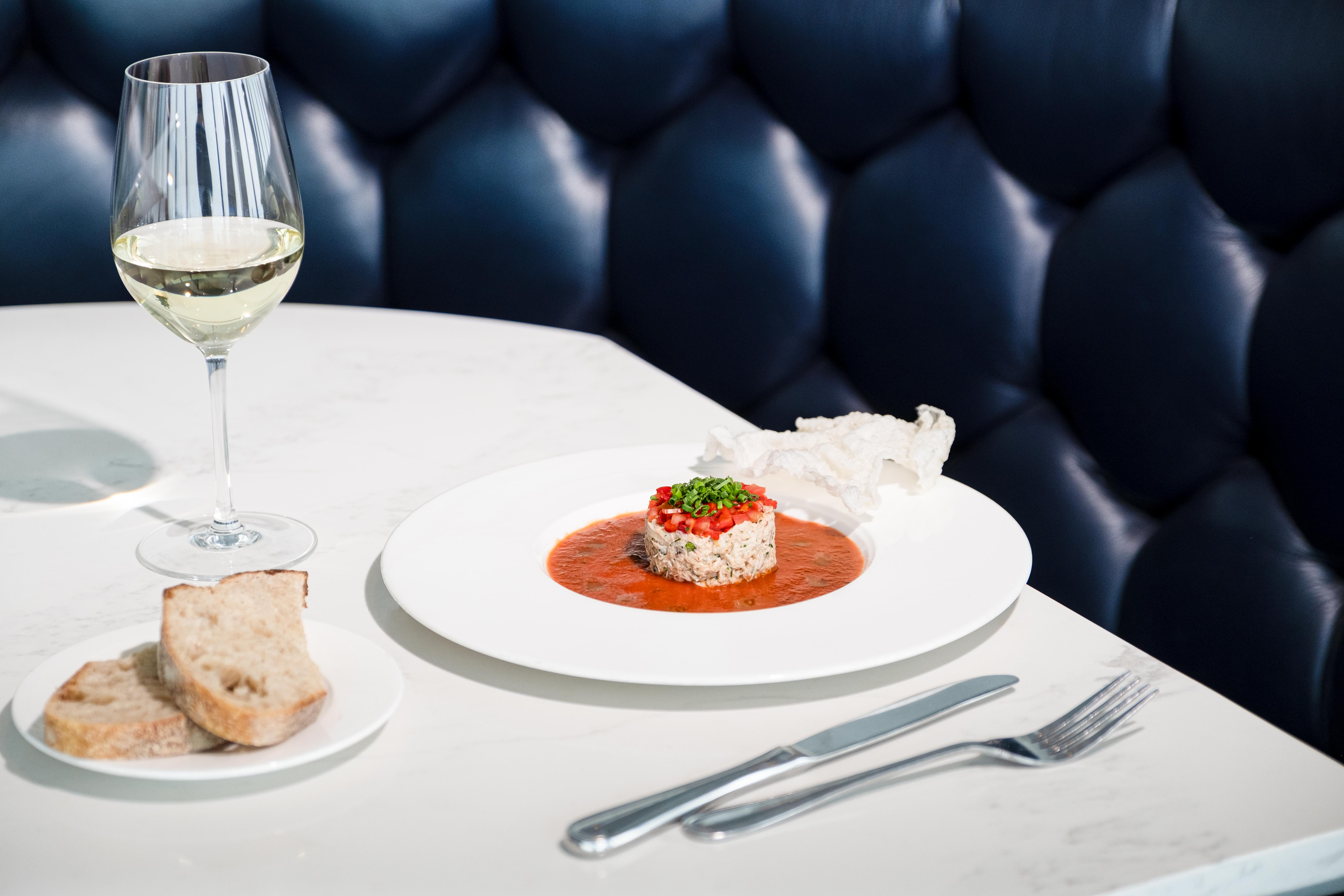 Canadian crab salad dish on a table at 360