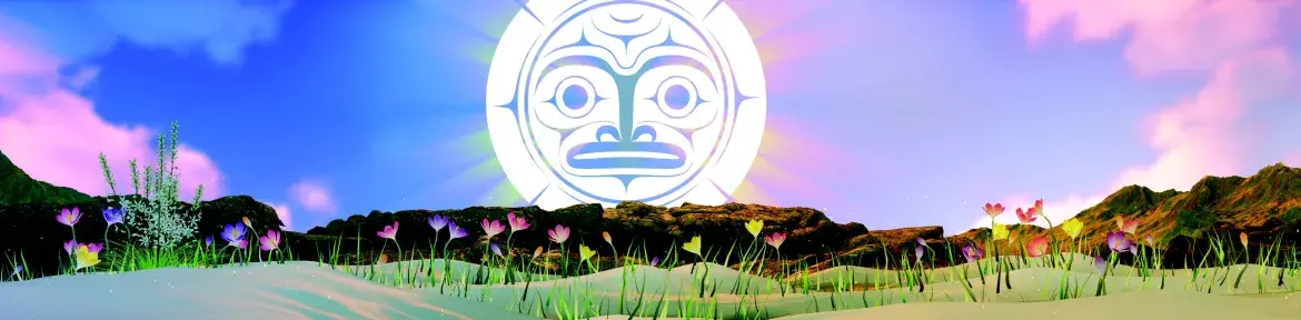 Elements of the artwork titled “Salish Sun” by Dylan Thomas which is displayed on Artmosphere at the CN Tower